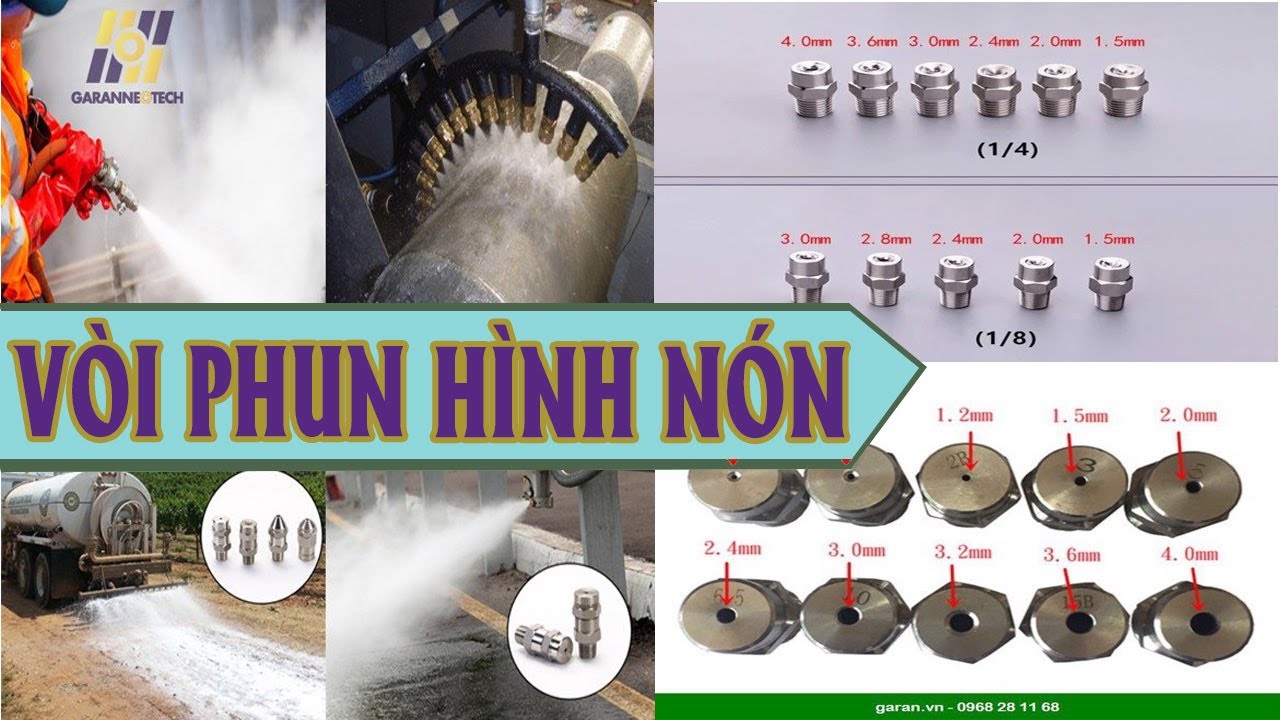 Vòi Phun Nước Hình Nón | Vòi Rửa Công Nghiệp | Garanneotech