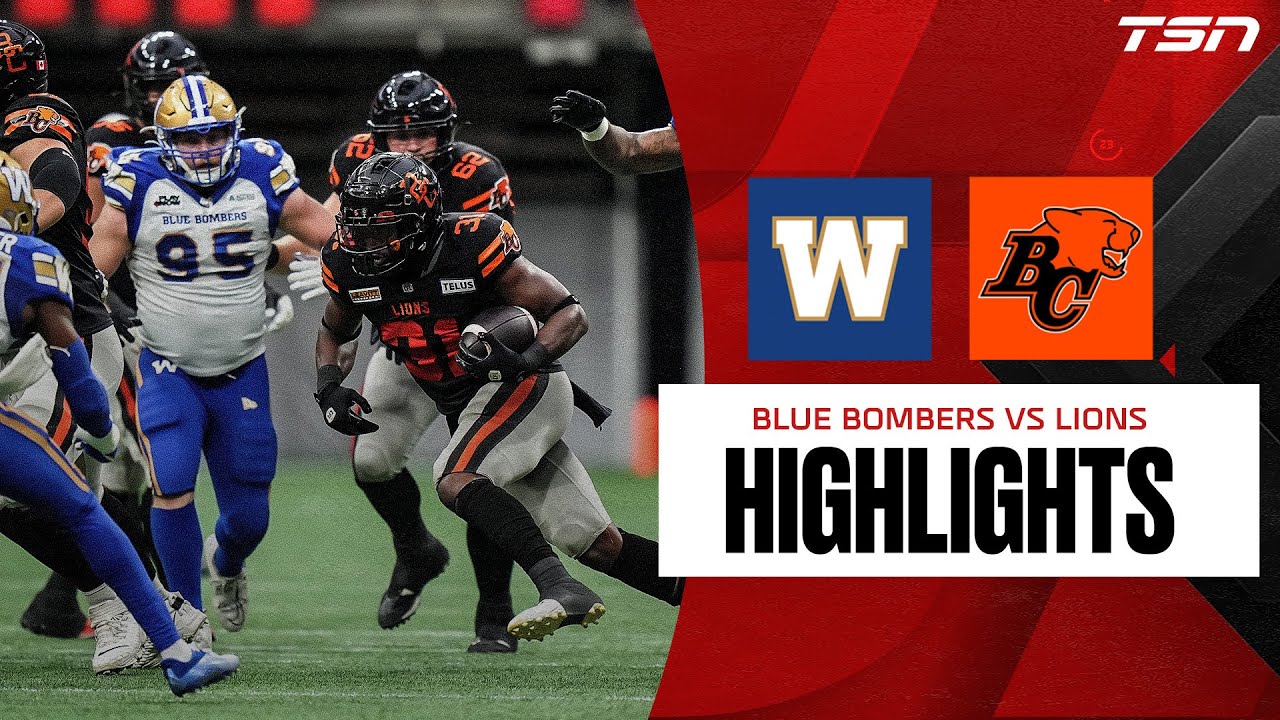 BC Lions vs. Winnipeg Blue Bombers | CFL HIGHLIGHTS