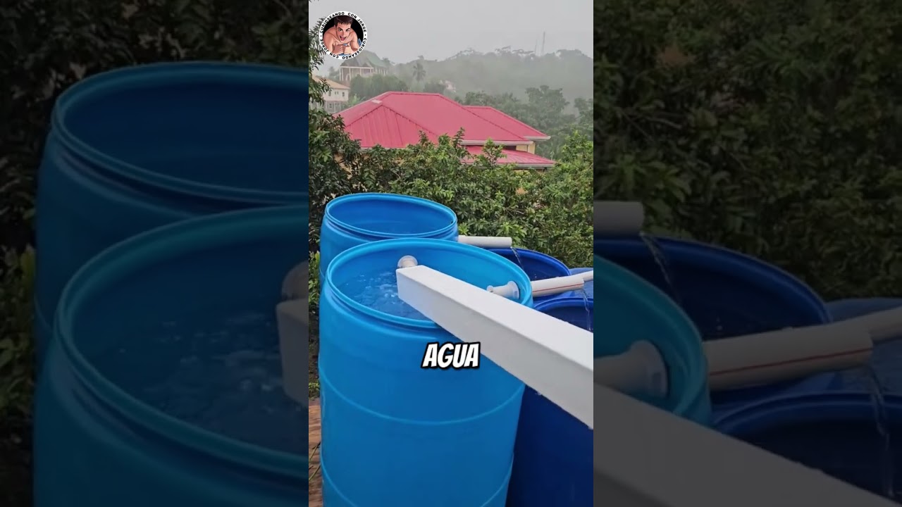 Este hombre ha creado un sistema casero para recoger el agua de lluvia