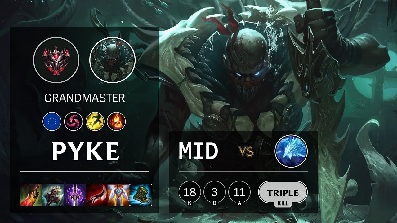 Pyke Mid vs Anivia - EUW Grandmaster Patch 10.15