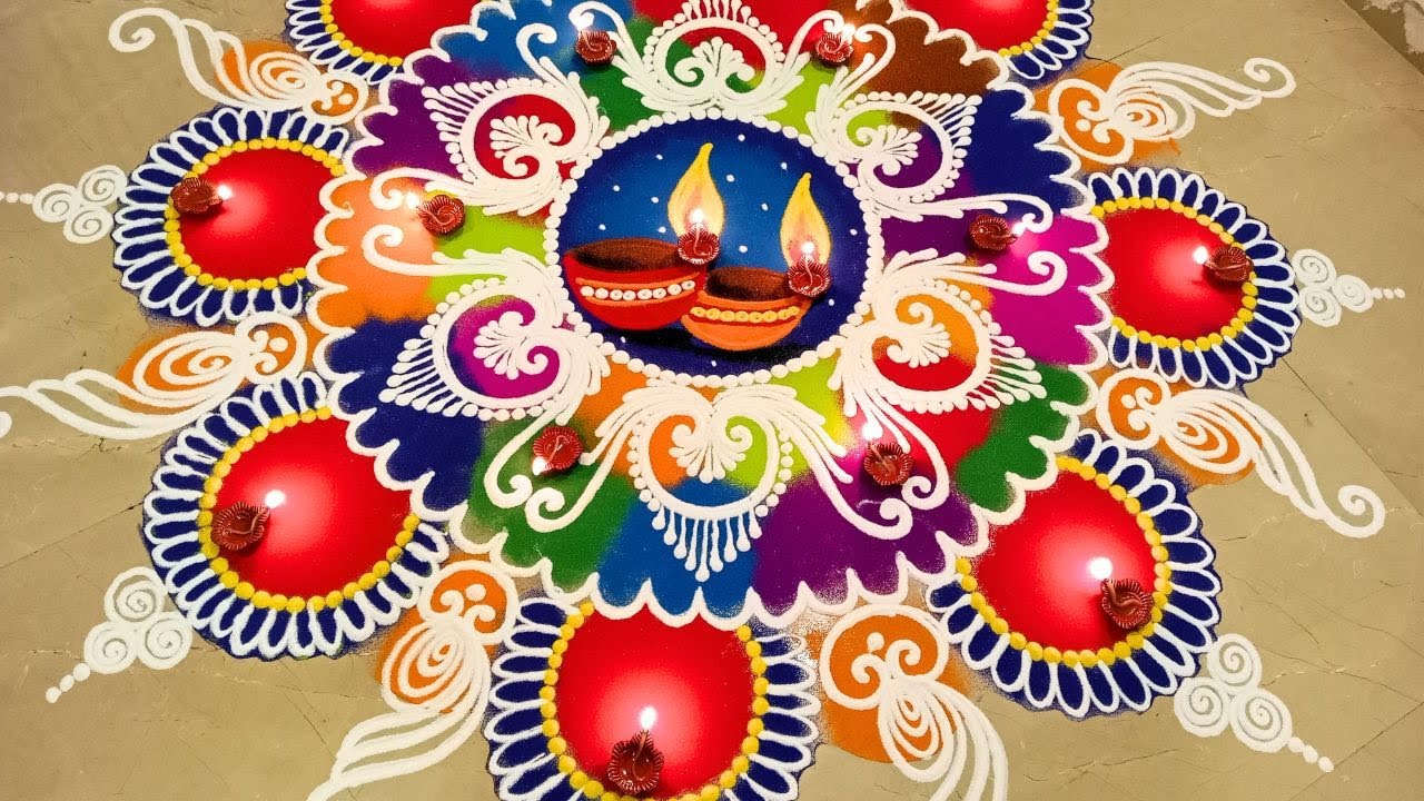 #7 Big multicolour diwali special rangoli 2025 .