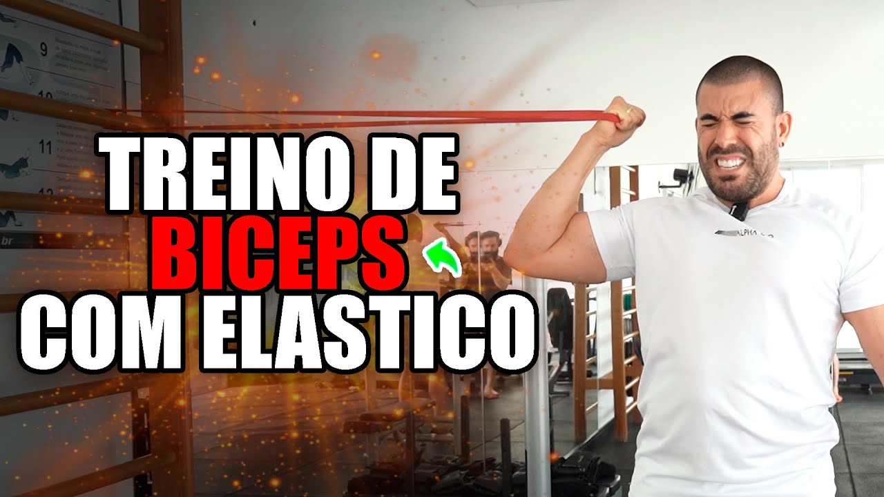 Treino de bíceps com elastico