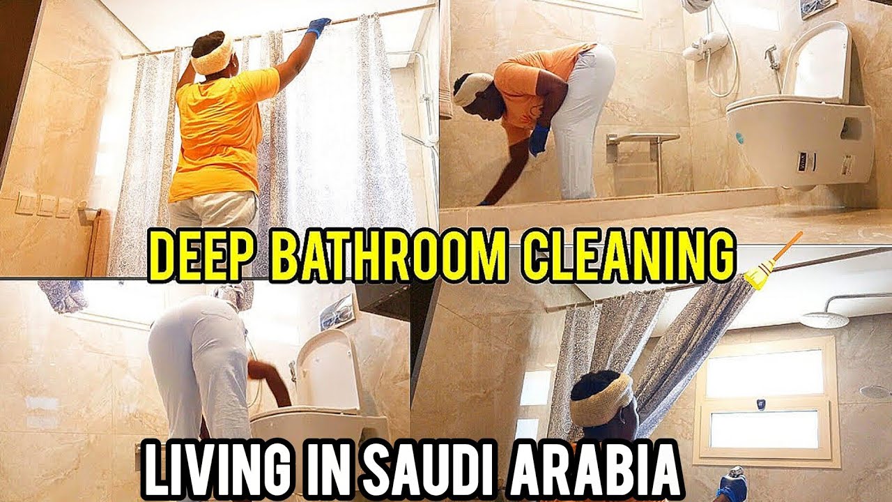 DAILY ROUTINE|DEEEP BATHROOM CLEANING|LIFE OF A DOMESTIC WORKER IN SAUDI ARABIA 