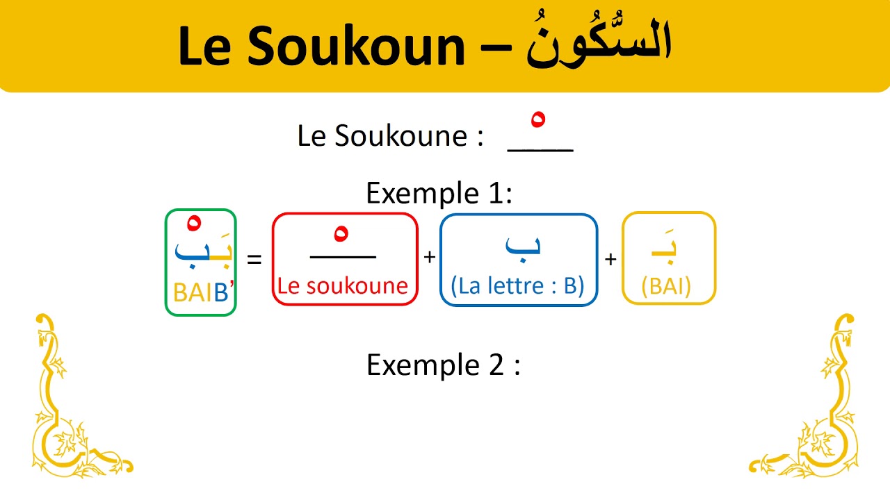 J'apprends la langue arabe facilement, vidéo 05 - Le soukoune