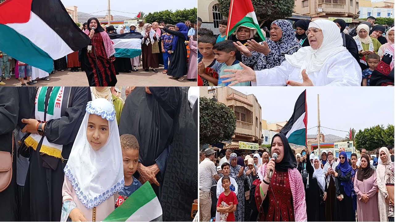 وقفة تضامنية مع أهل غزة قرب مسجد حي ترقاع الناظور