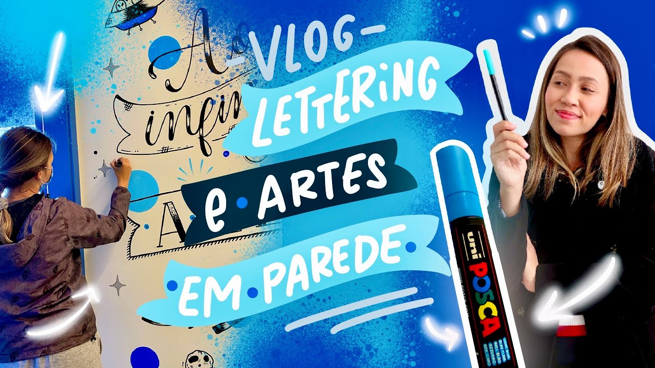 VLOG - Pintura em parede para cliente real! Lettering e artes | Karol stefanini