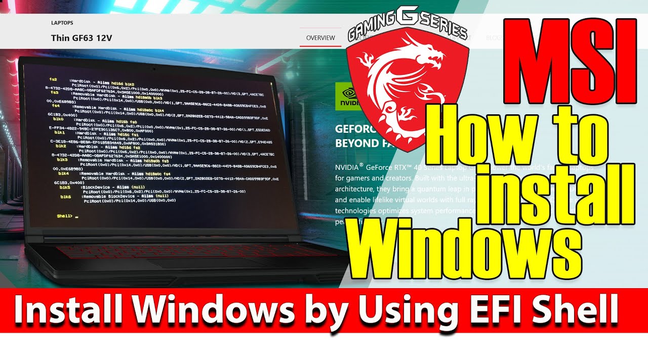 Install Windows 10/11 by Using EFI Shell MSI Laptop