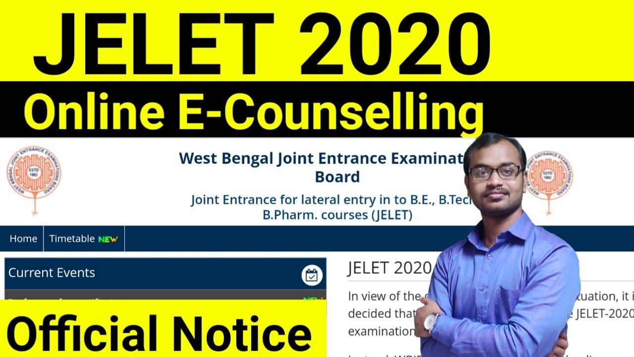 JELET 2020 E-COUNSELLING (Officials Notice)All Important Points