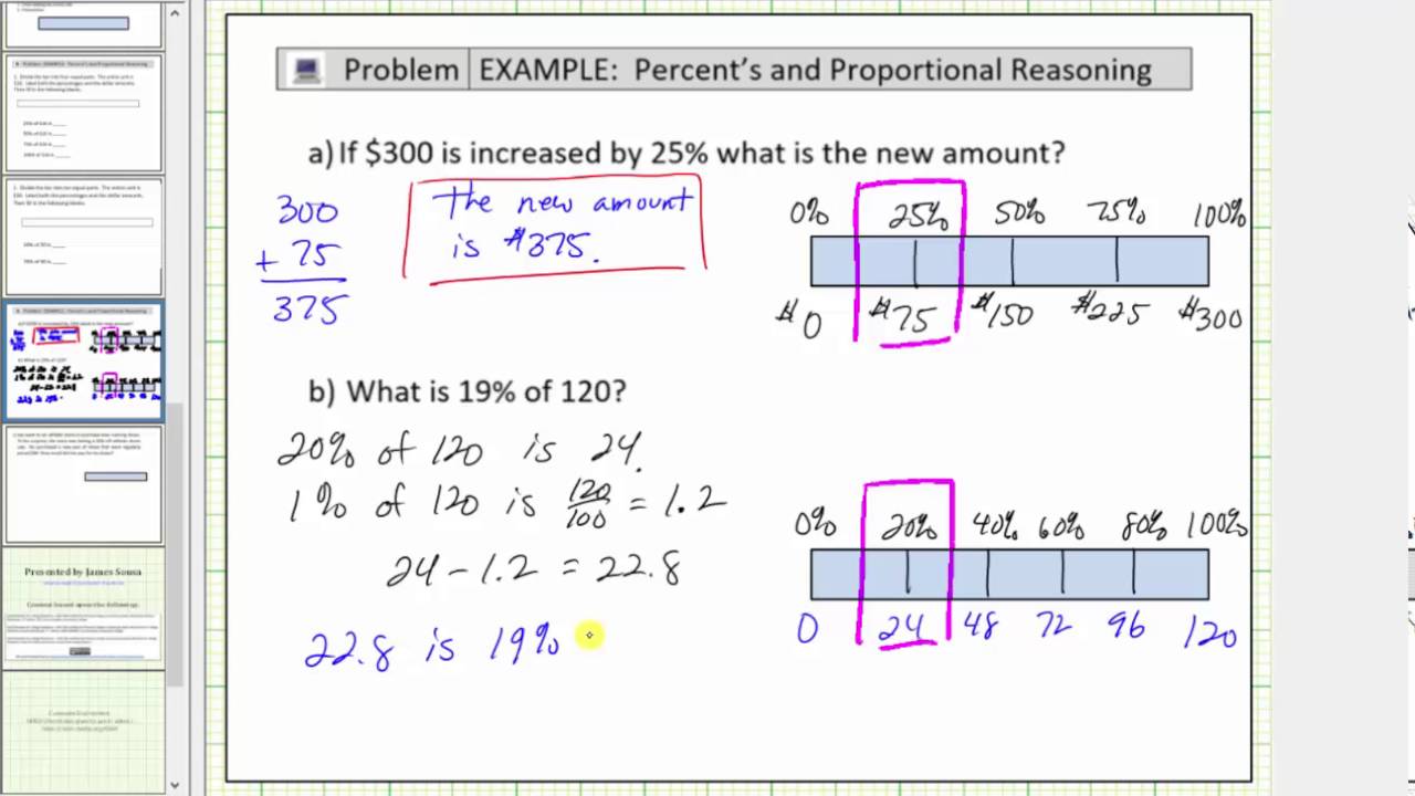 Solve Percent Problems Using a Tape Diagram (Bar Diagram)