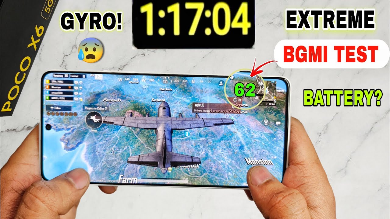 Poco X6 5G Bgmi Pubg Test, Graphics setting test 🔥| poco x6 bgmi battery test, gyro