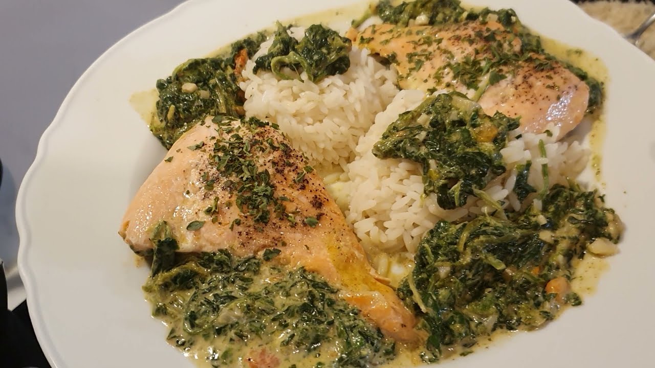 SAUMON AU ÉPINARD ET RIZ ULTRA RAPIDE