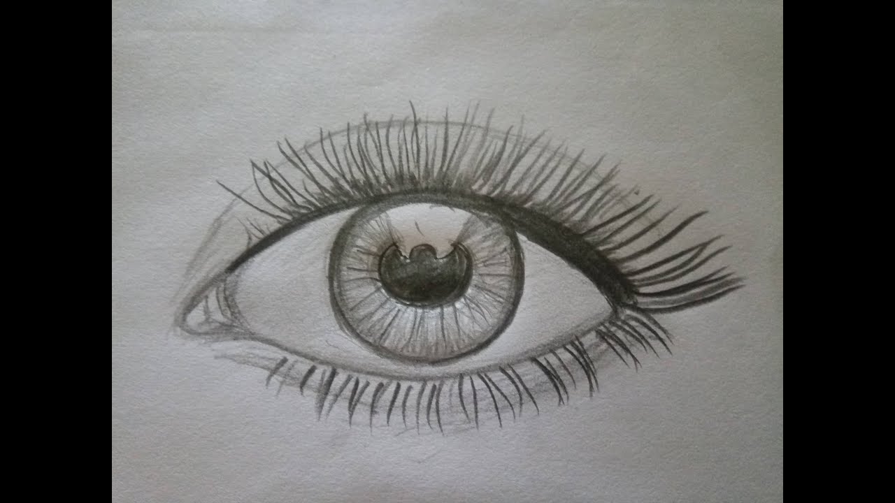 Easy way to draw a realistic eye for Beginners step by step (Using only 1 pencil)
