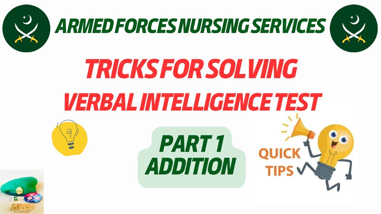 Tricks for solving verbal intelligence test 2024 | AFNS Guideline