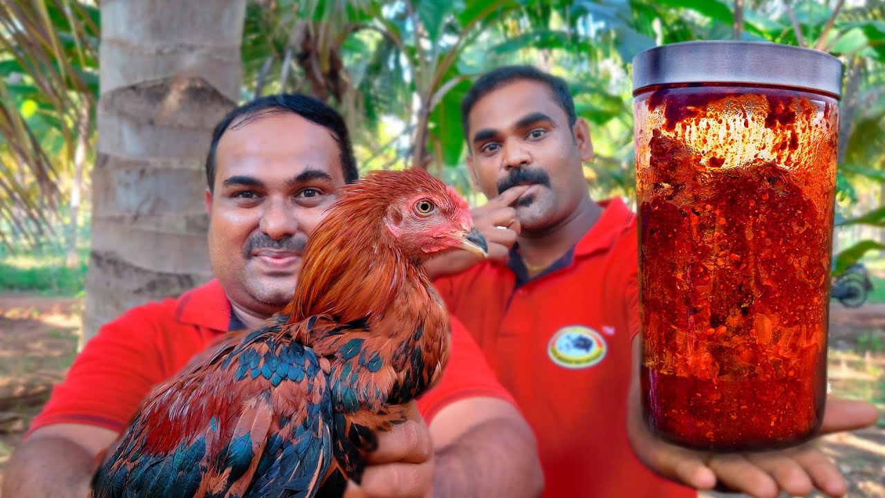 Country Chicken Pickle | Nattu kozhi Oorugai Village Style Cooking | World Food Tube
