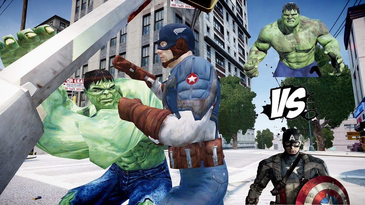 CAPTAIN AMERICA VS HULK - EPIC BATTLE - Grand Theft Auto