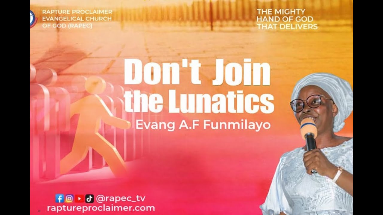 DO NOT JOIN THE LUNATICS -- THIS MESSAGE WILL CHANGE YOUR MENTALITY ON CHRISTIAN DISCIPLINE.