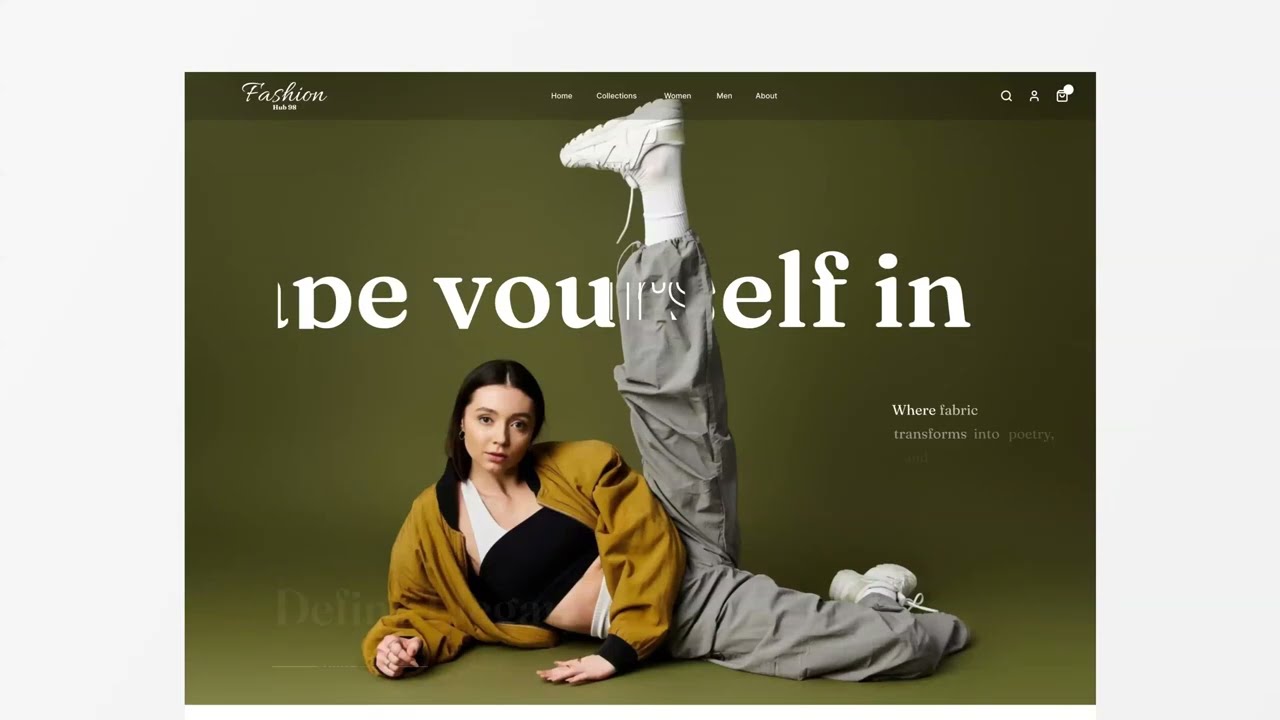 Modern Ecommerce Clothing Fashion website Landing Page Prototype Figma || Motion Design