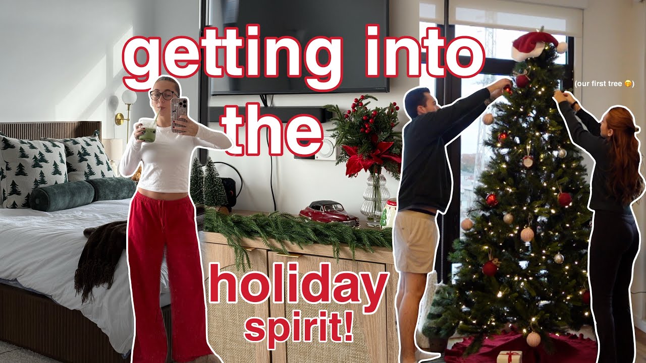 let’s get into the holiday spirit🎄❄️ (our 1st tree, decorating, + winter mood board) *bookmas day 1*