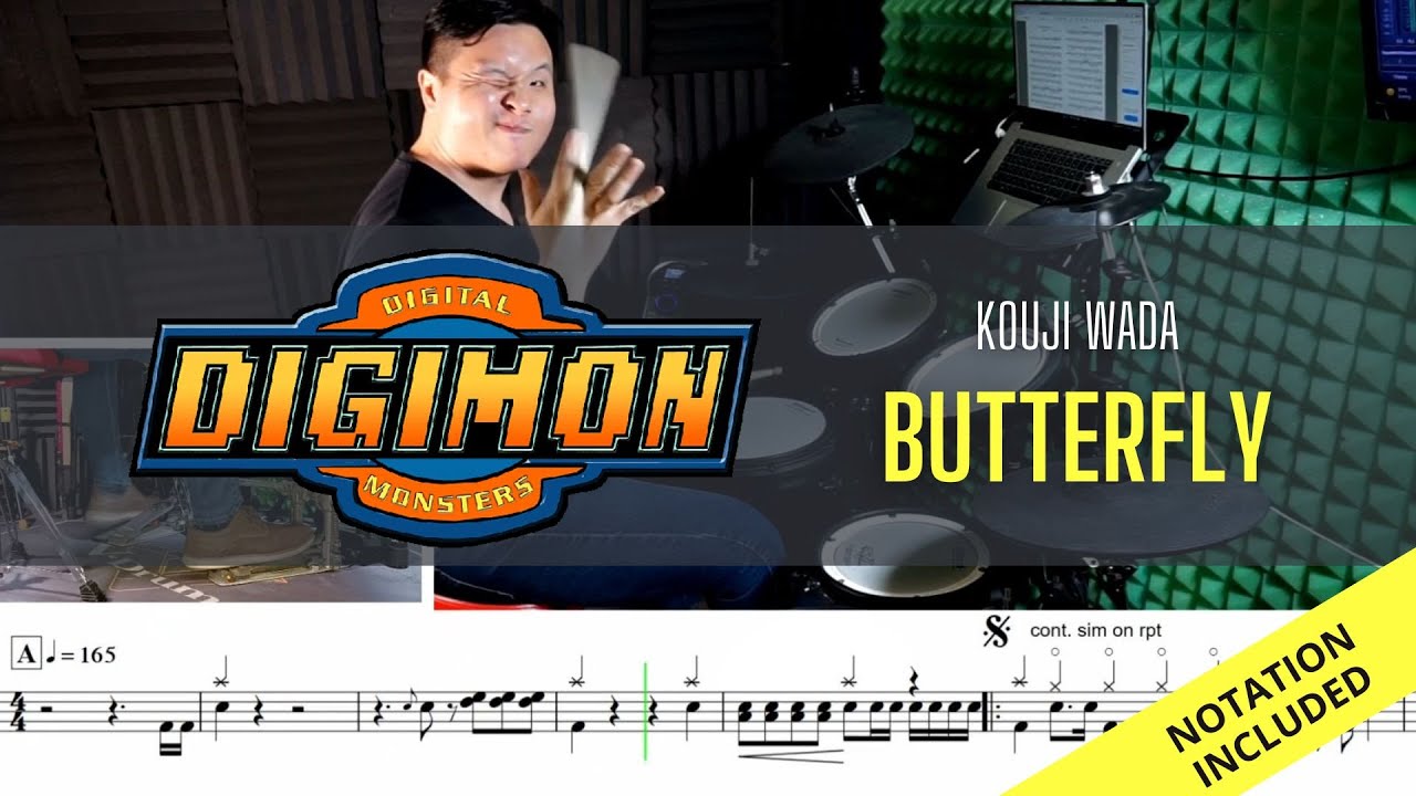 Digimon Adventure OP FULL| Kouji Wada| Butterfly| Drum Cover| Raymond Goh