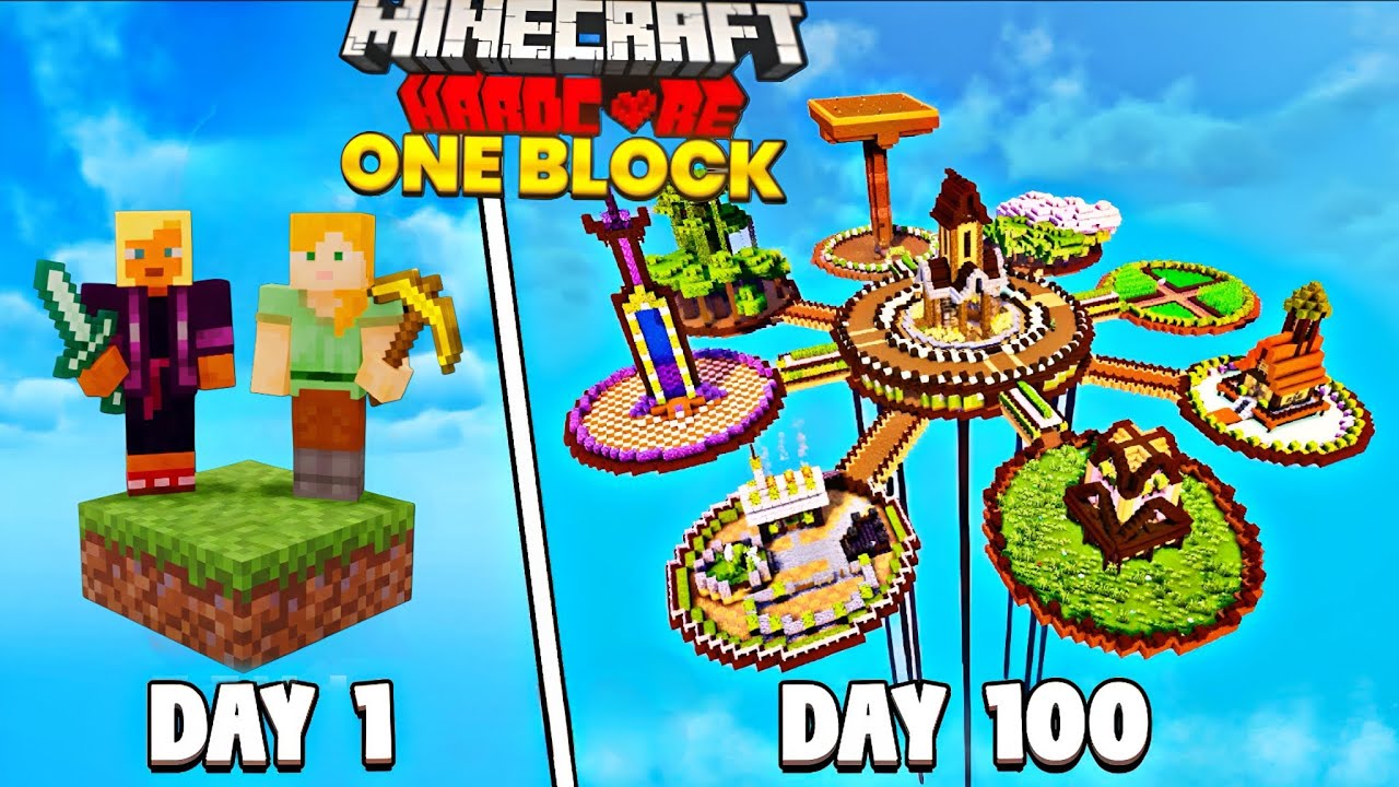 I SURVIVED IN ONE BLOCK In MINECRAFT HARD-CORE In -(HINDI)