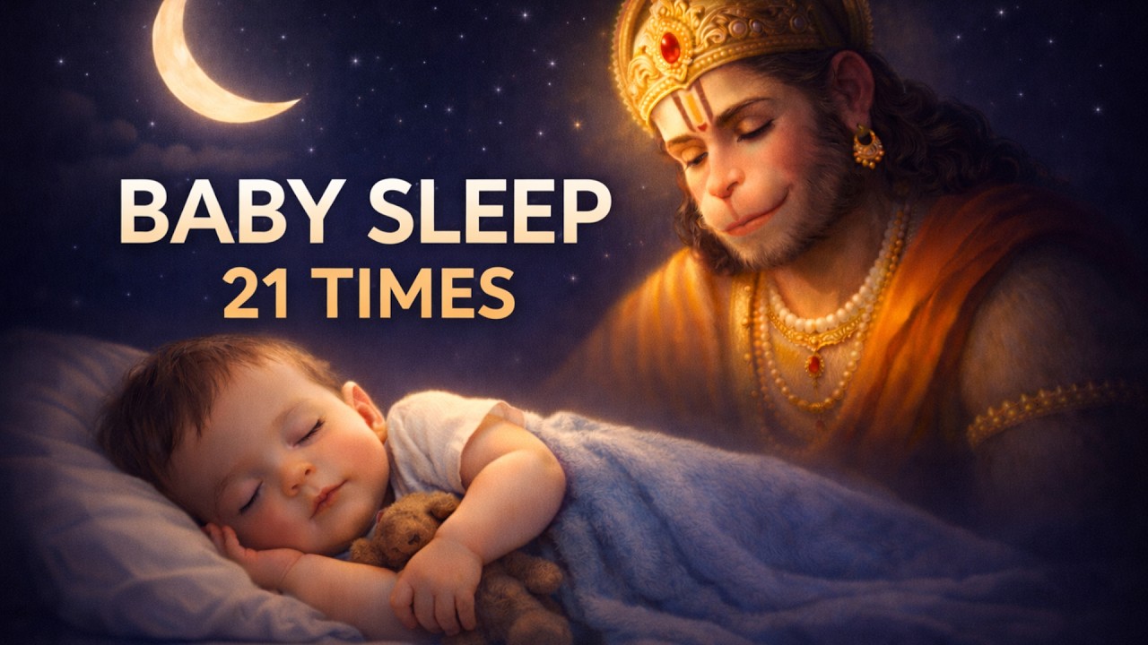 Hanuman Chalisa 21 Times for Baby Sleep 🌙 Gentle Lullaby & Divine Protection | हनुमान चालीसा 21 बार
