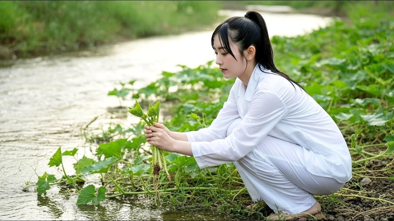 Part 64 - A Girl Alone Surviving In The Forest - Cutting Trees to Build a House in the Wild