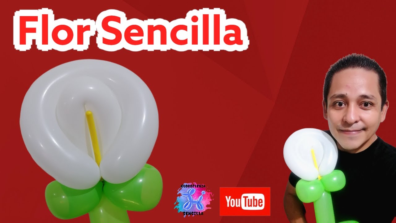 Como hacer una Flor con globos Largos, Globoflexia Fácil, Globoflexia Sencilla paso a paso.