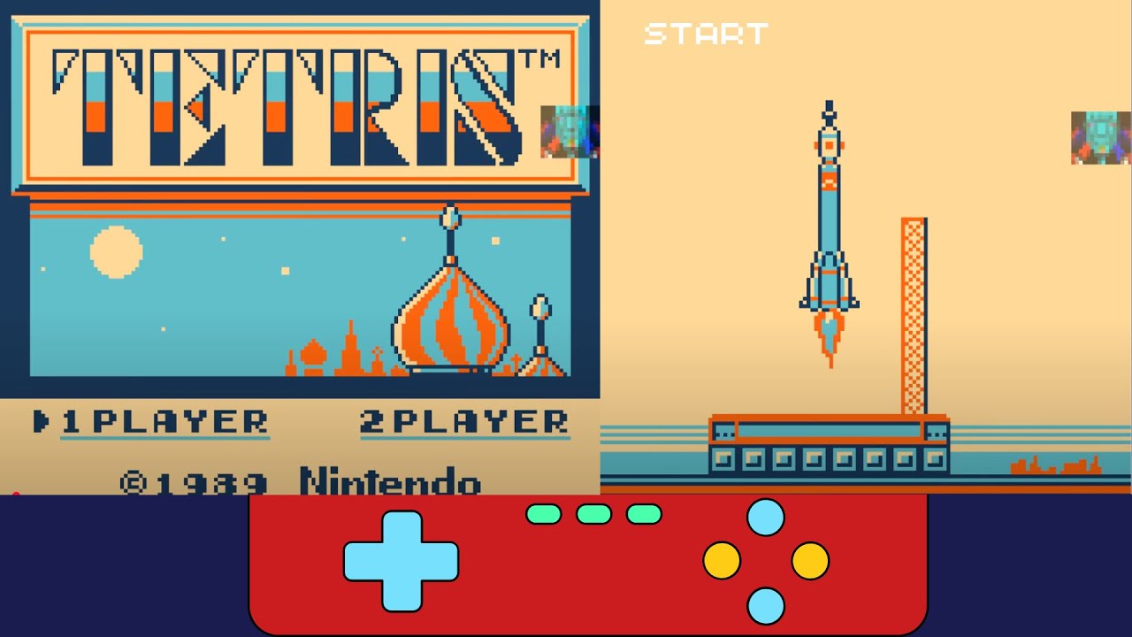 GameBoy Game: Tetris (1989 Nintendo) (Super Gameboy version)