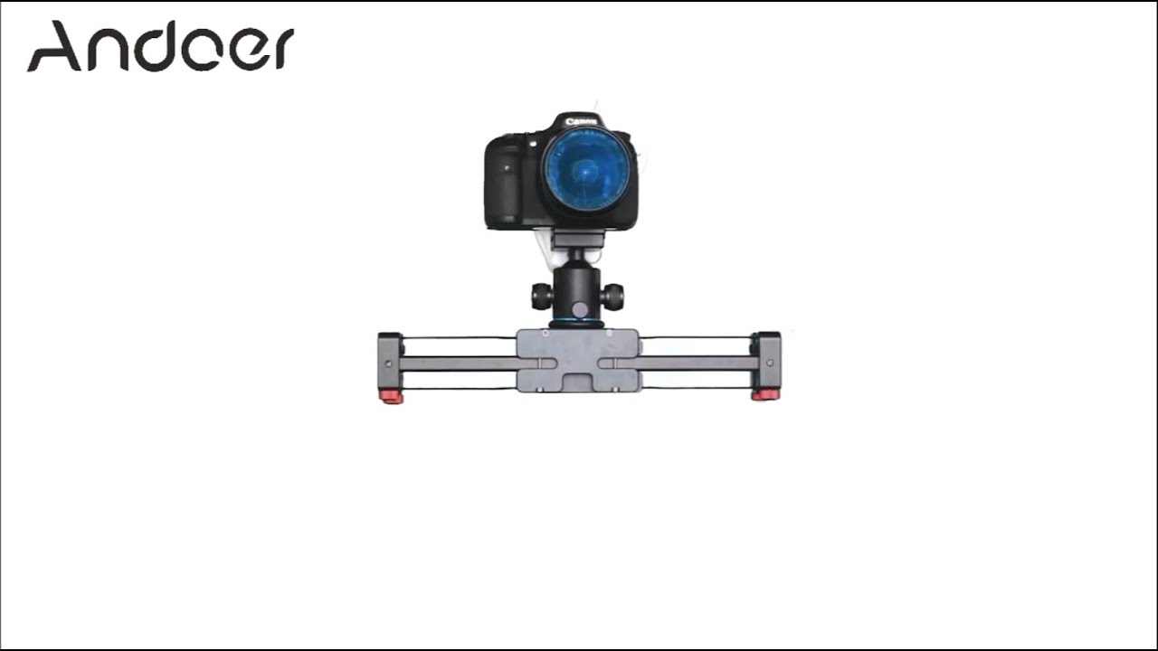 Andoer V2-500 Track Dolly Slider 50cm Rail Shooting Video Stabilizer 86cm Actual Sliding Distance