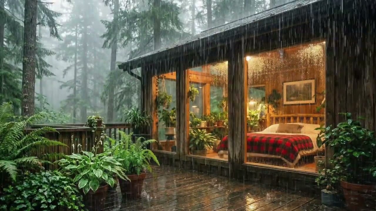 Cabaña Silenciosa bajo la Lluvia | Dormir Profundamente