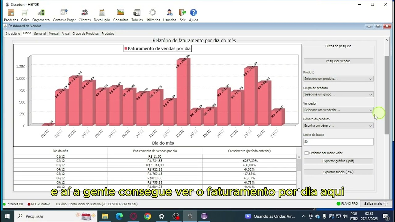 Relatório de Posição das Vendas