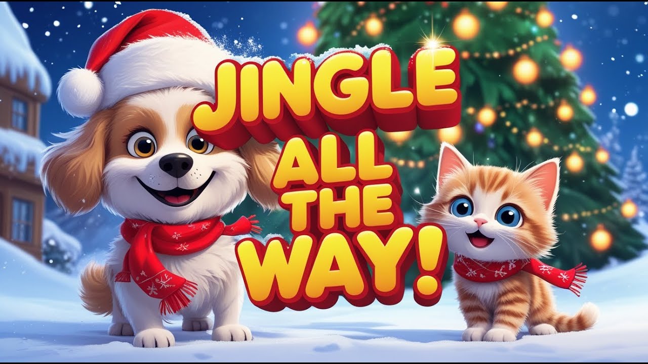 🎄 Jingle All the Way! | Fun Christmas Song for Kids 🎅🐶🐱 | Snowy Holiday Nursery Rhyme