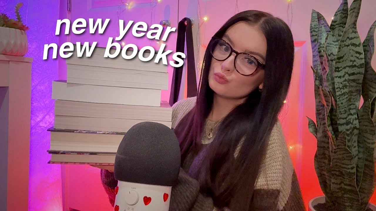 ASMR cozy book haul to help you fall asleep 🌠 lots of romantasy, sprayed edges, & long nail tapping