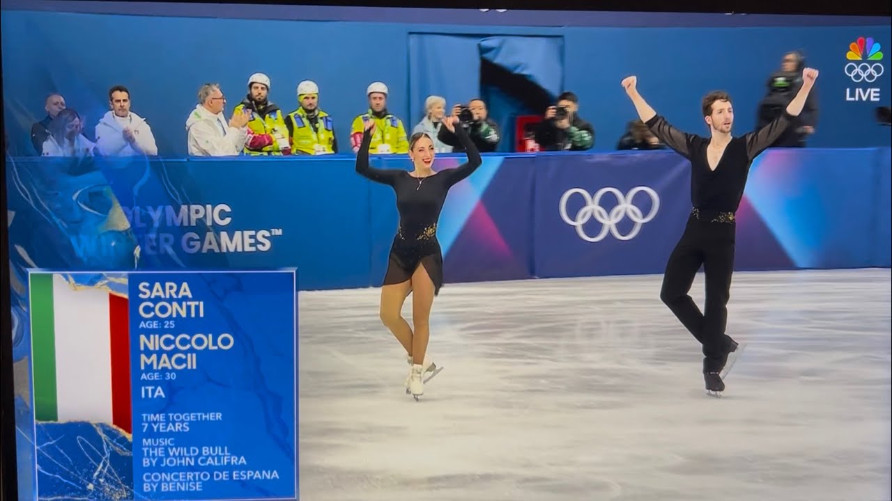 Sara Conti and Niccolò Macii Short Program 2026 Olympics - THE MATADOR