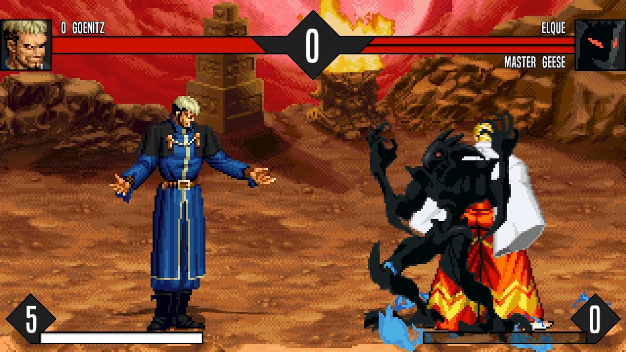 MUGEN - O.Goenitz V2.1 против Elque и Master Geese - Скачать