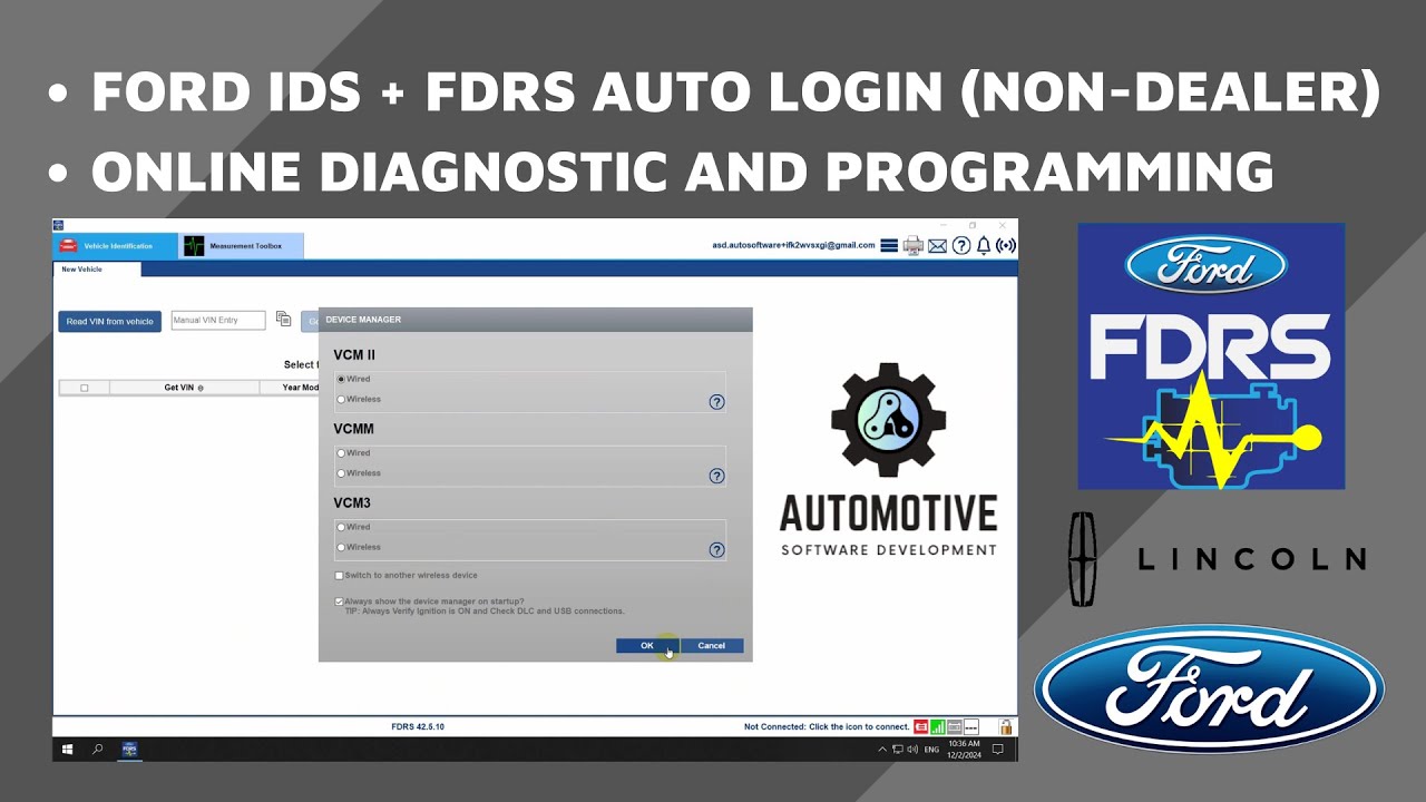 FORD IDS + FDRS AUTO LOGIN (NON-DEALER) | ONLINE DIAGNOSTIC AND PROGRAMMING | VCM2-VCM3-J2534