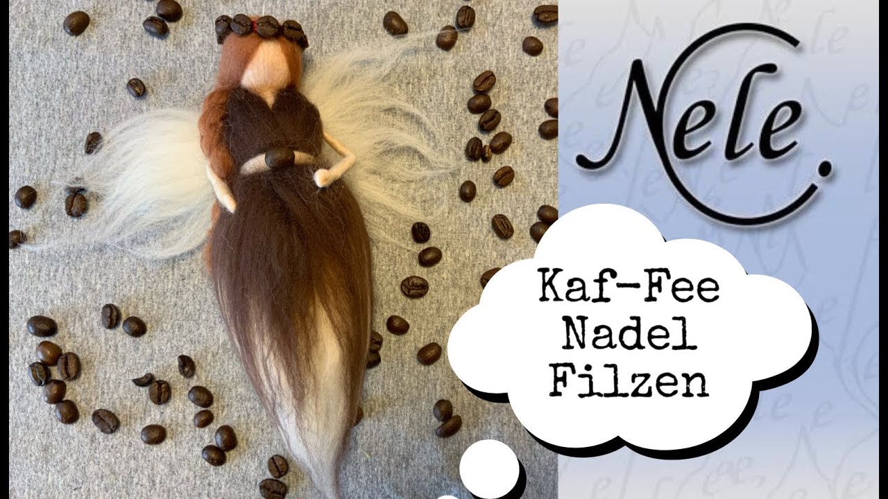 Fee filzen, Kaffee Fee Nadel gefilzt, Waldorf Fee, Kaf-FEE, DIY Anleitung by NeleC.