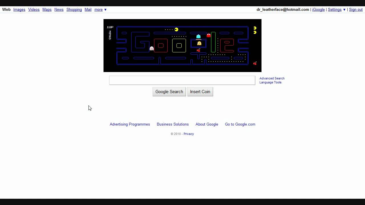 Google Pac-Man - 30th anniversary logo (May 21st 2010)