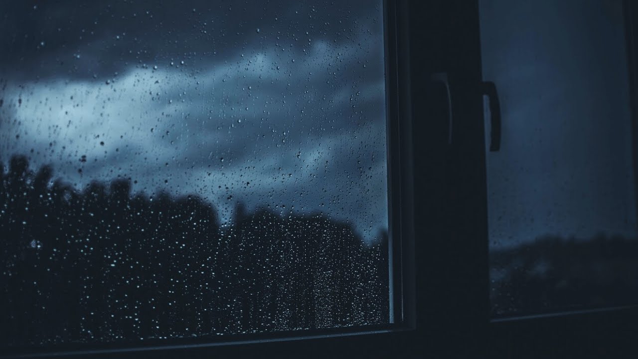DARK SCREEN | Rain on Windows at Night – Deep Indoor Sleep Sound