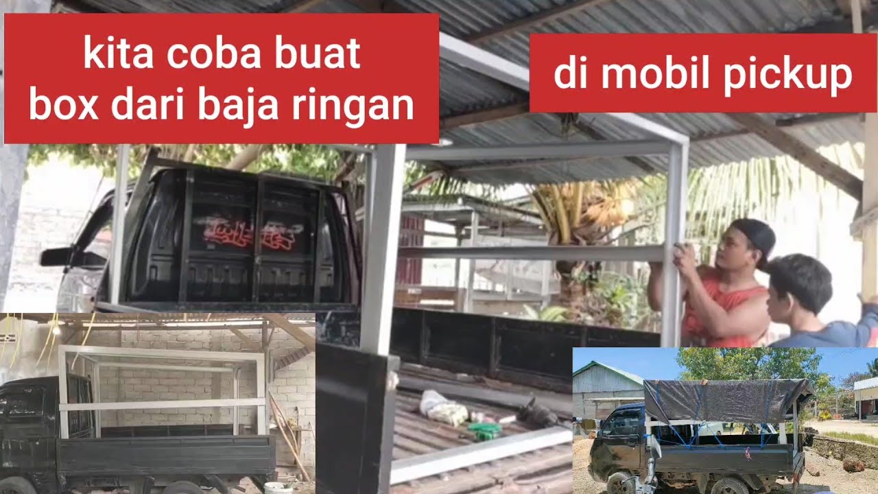 CARA BUAT BOX MOBIL PICK-UP DARI BAJA RINGAN || cara membuat dudukan terpal di mobil open..