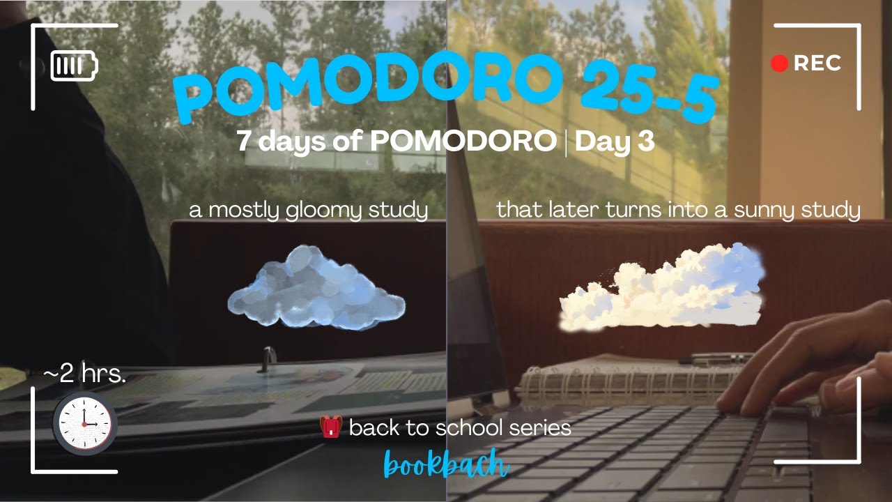 2-hr study with me | 7 days of POMODORO 25-5 ✨ Day 3/7 (no music, library study)