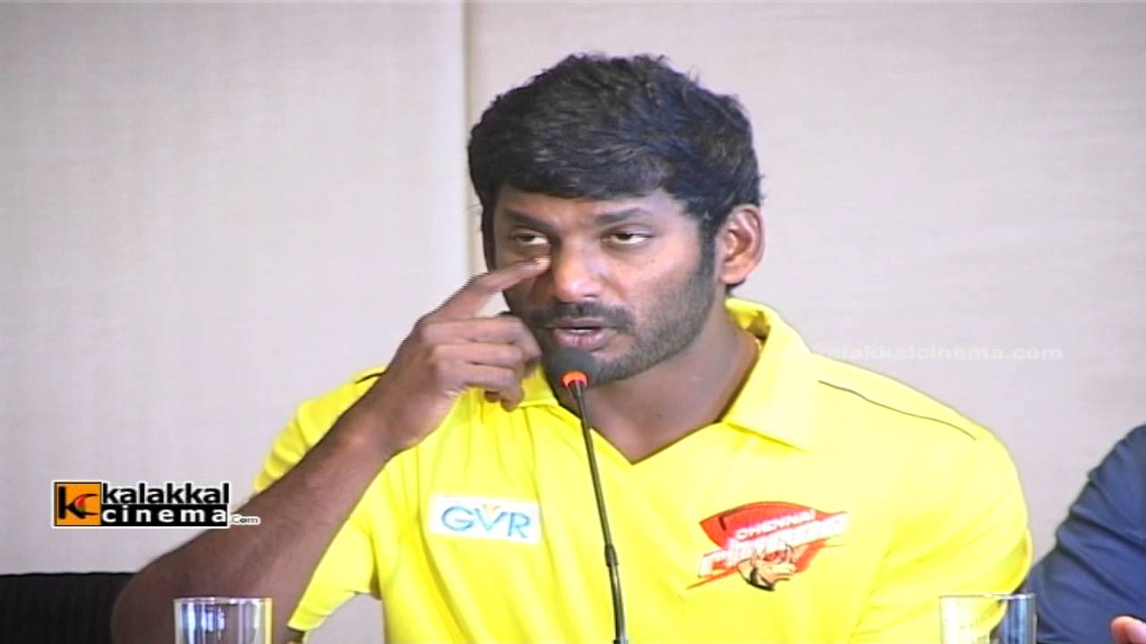 Vishal at Chennai Rhinos Team Press Meet