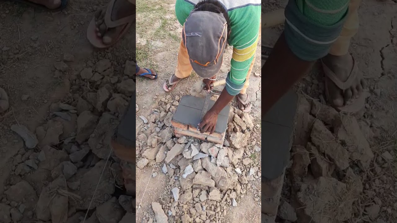 Building Bench Mark Marking work at construction site.