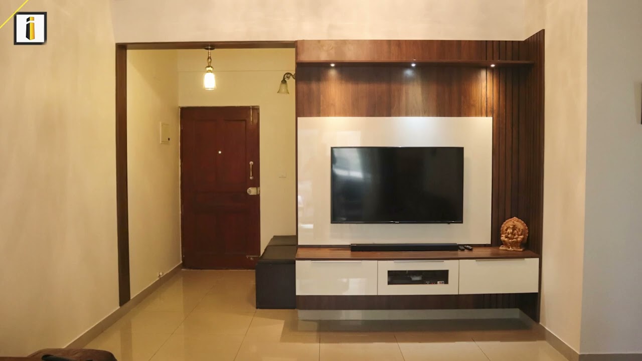 Modular TV Unit | Designer Wooden Back Panel👍 i Build Interiors🏠