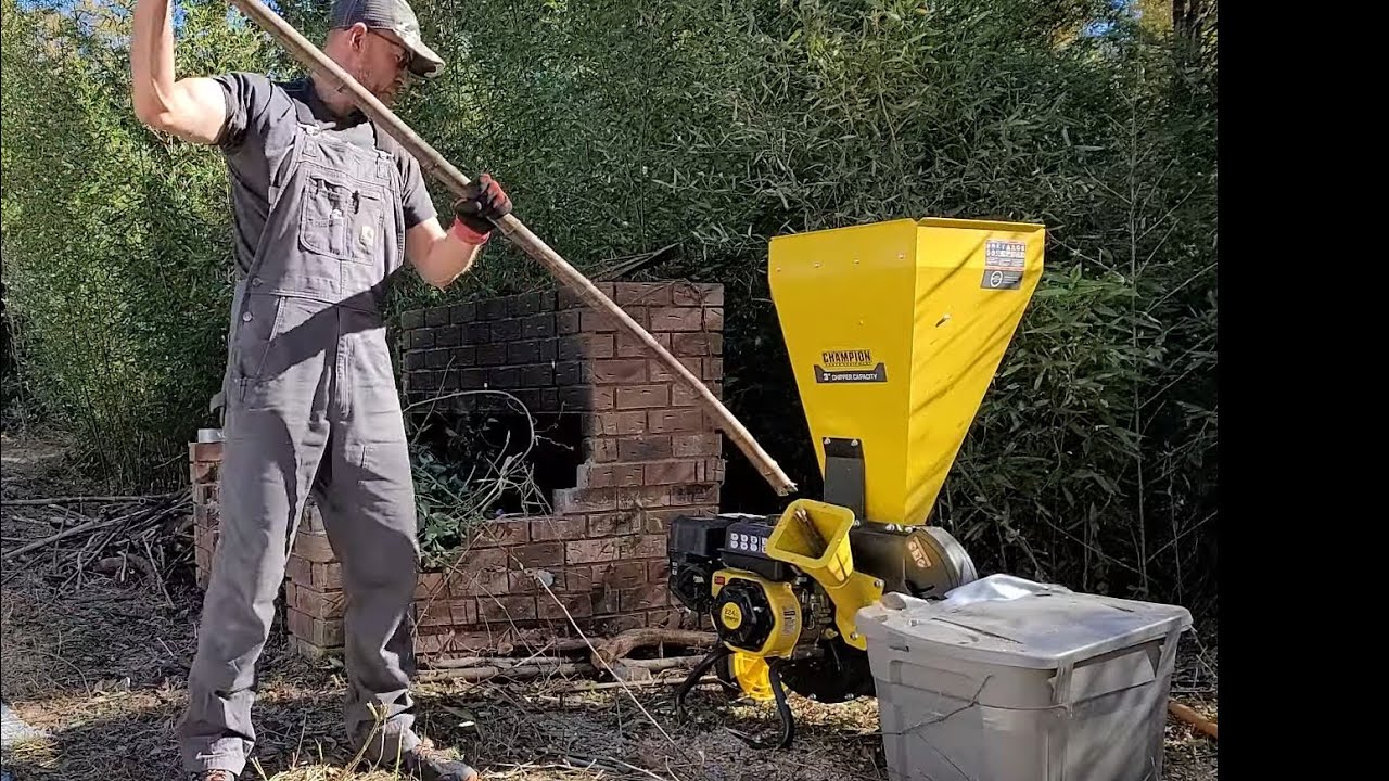 Champion Chipper Shredder 224cc from Home Depot Bamboo Test
