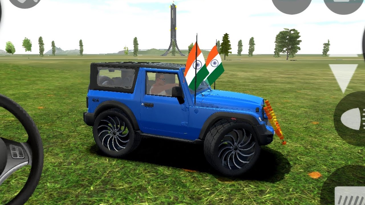 Modified mahindra thar 😈 with Indian flag 🇮🇳 Mala 🎀 modification kiya off-roading full Big thar 😈
