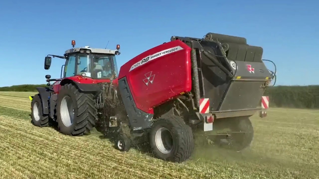 C&O Tractors - MF 4160V round baler, 7719 S and front roller