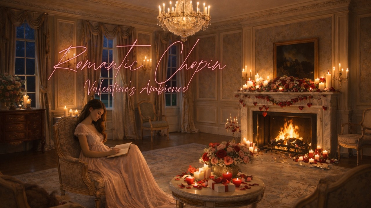 You Are a Princess Alone on Valentine's 🌹 Romantic Chopin | Piano & Fireplace Ambience | Study Music