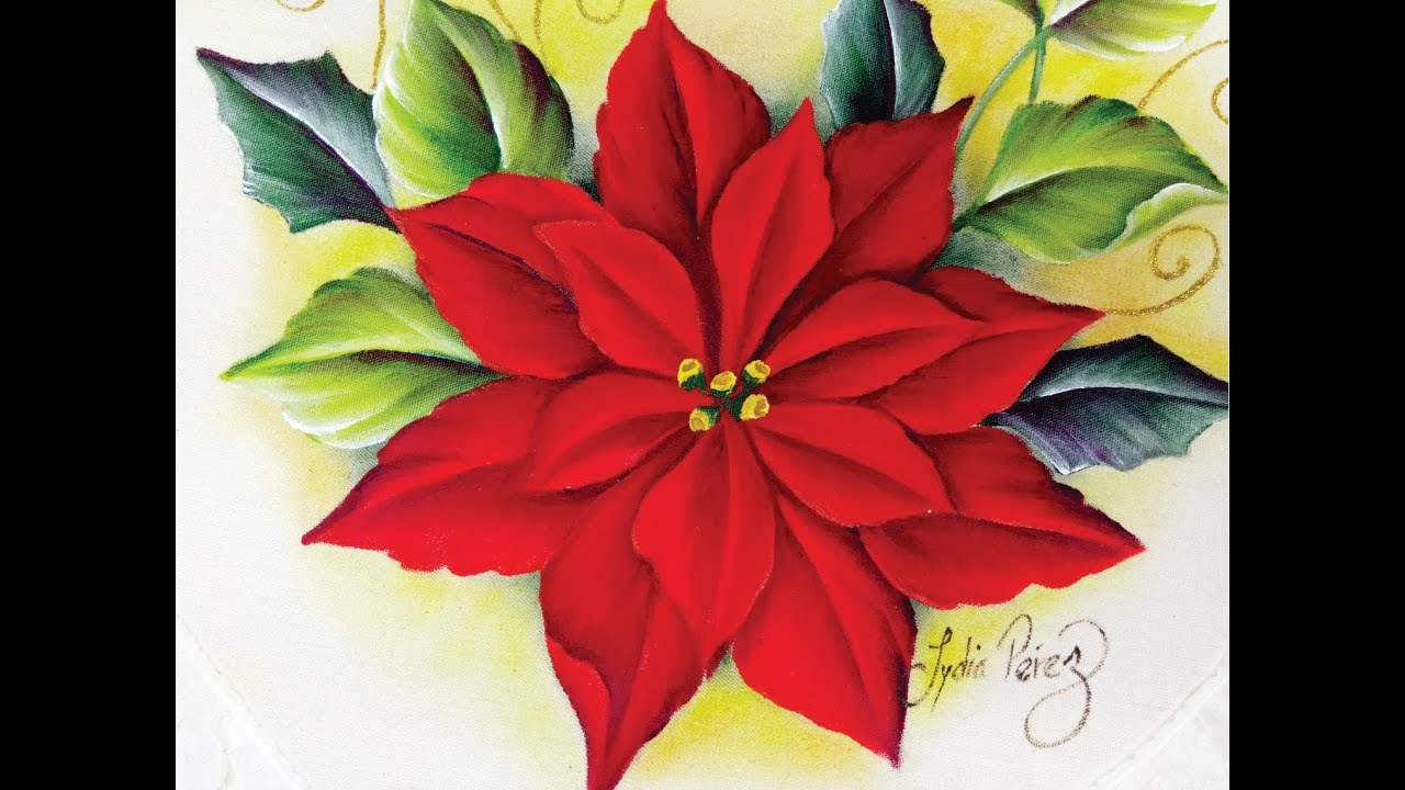 Pintura En Tela Navidad Como Pintar Una Nochebuena / How To Paint Poinsettias