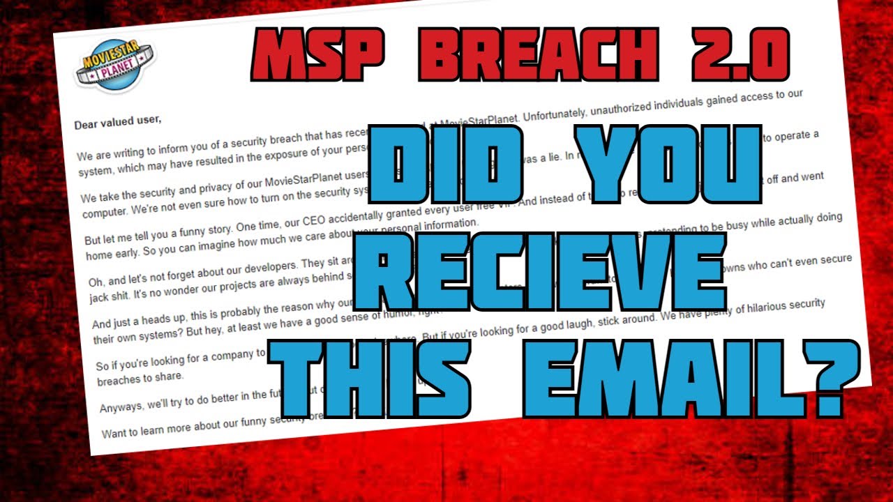 MSP Breach 2.0 - HACKERS SEND OUT EMAILS TO MSP USERS :o